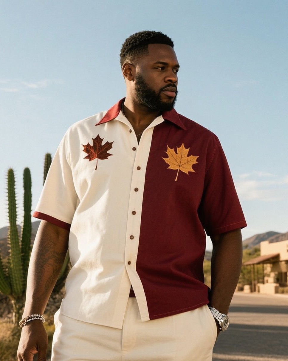 Big & Tall Western Denim Graphic Short Sleeve Shirt for big men