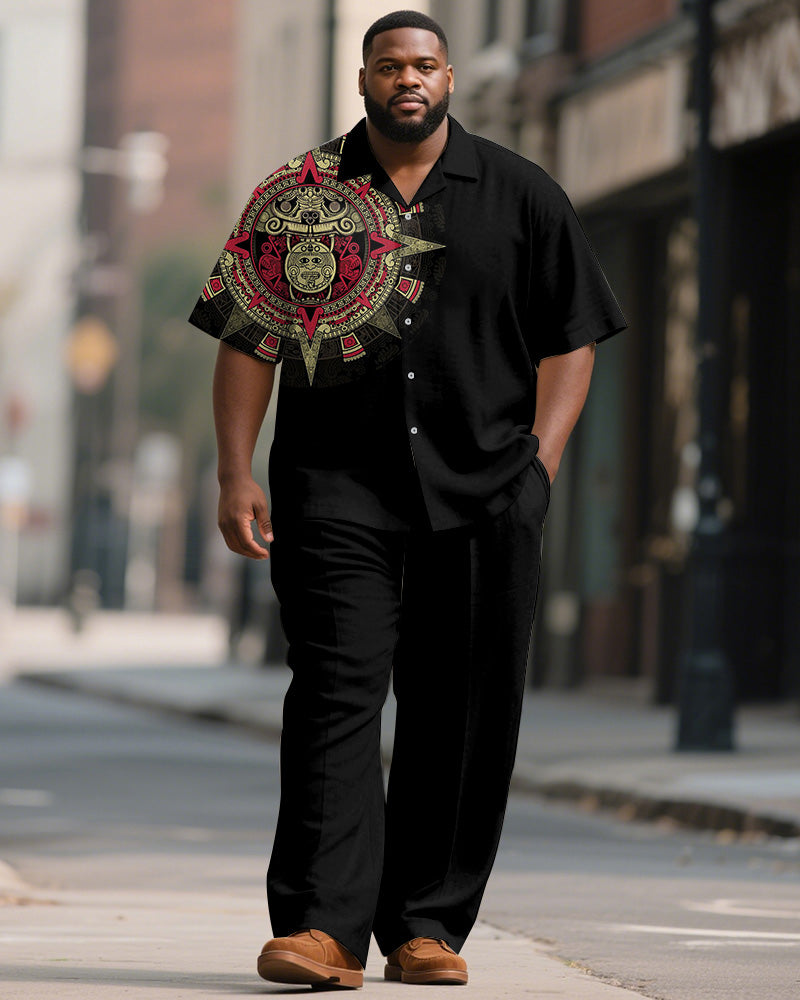 Big & Tall Business Casual T-Shirt Pants Set for big men view 1