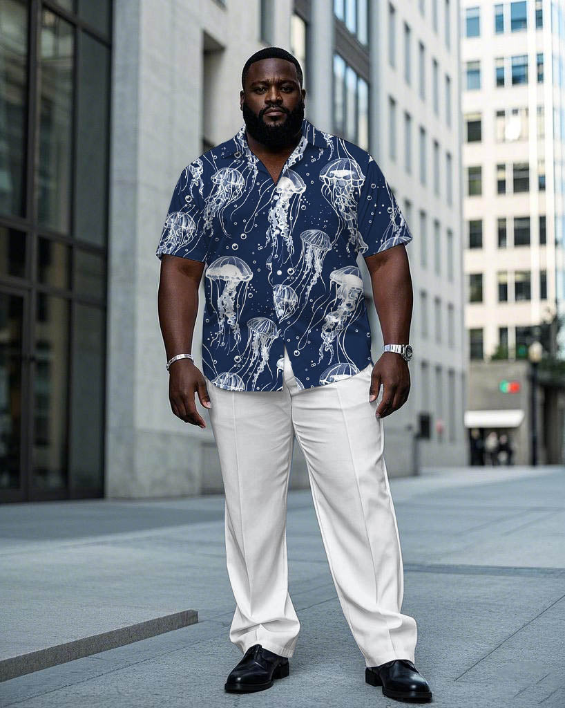 Big & Tall Hawaiian T-Shirt Pants Set for big men view 1