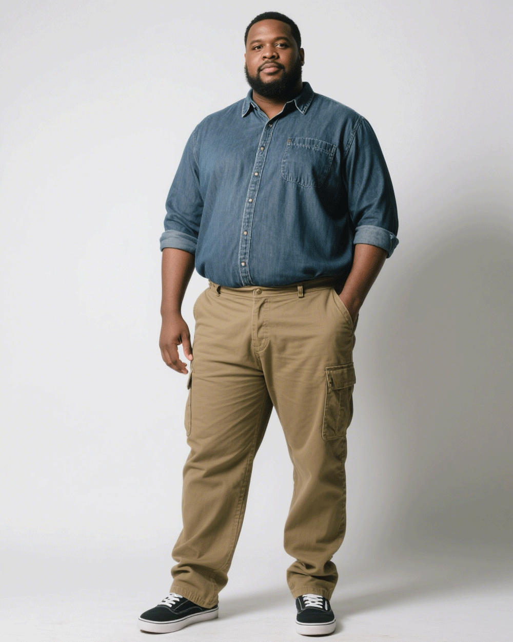Big & Tall Khaki T-Shirt Pants Set for big men view 3