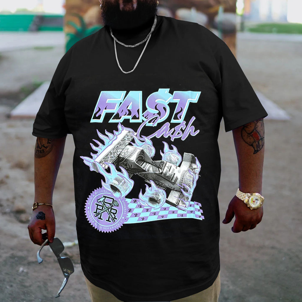 Big & Tall Black Streetwear T-Shirt for big men view 3
