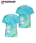Big & Tall Blue Hawaiian Gradient T-Shirt for big men view 3
