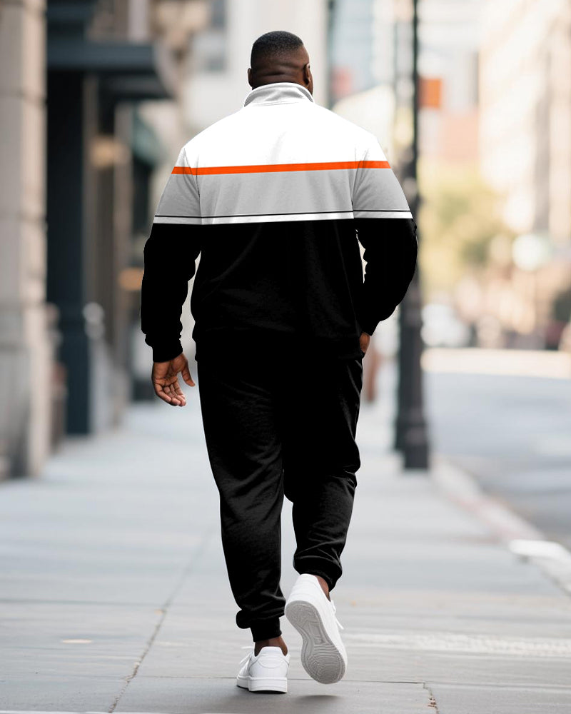 Big & Tall Striped Two-piece Set for big men view 4