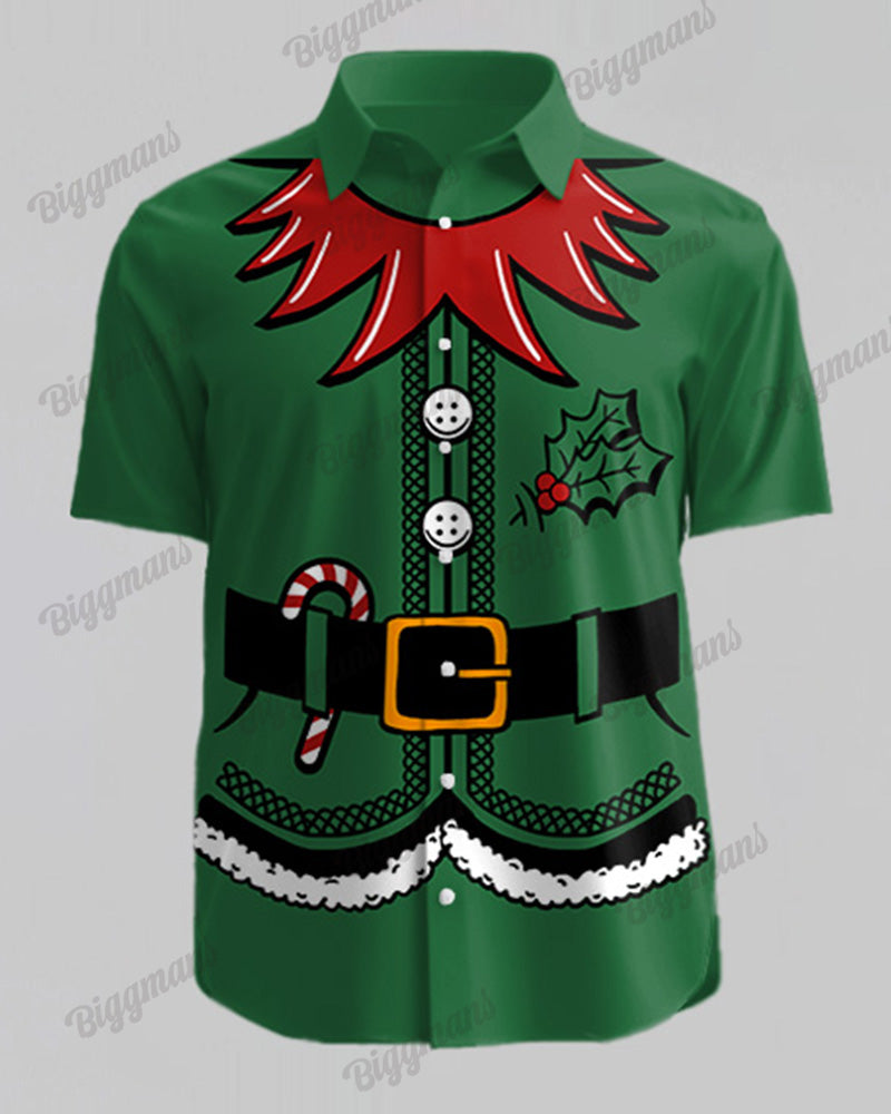 Big & Tall Green Streetwear T-Shirt Shorts Set for big men view 6