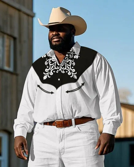 Big & Tall Western Vintage T-Shirt Pants Set for big men view 2