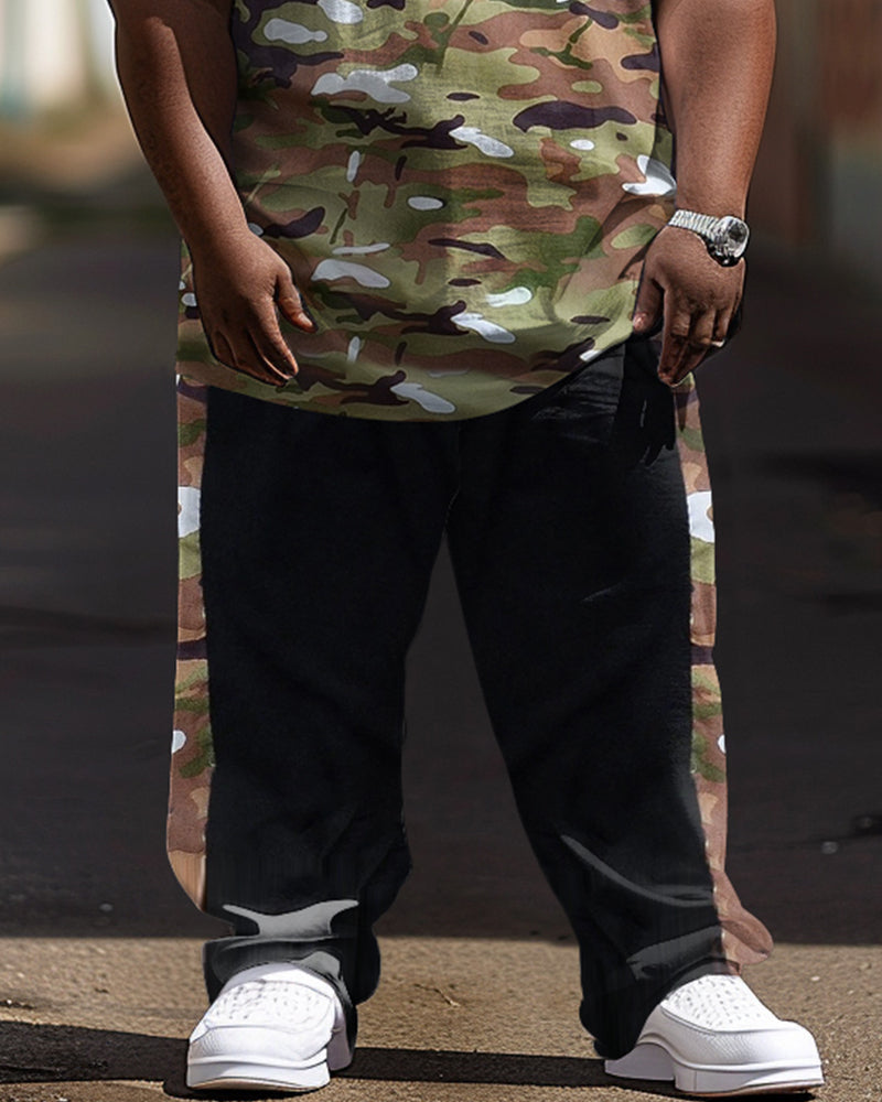 Big & Tall Colorblock Graphic Two-piece Set for big men view 3