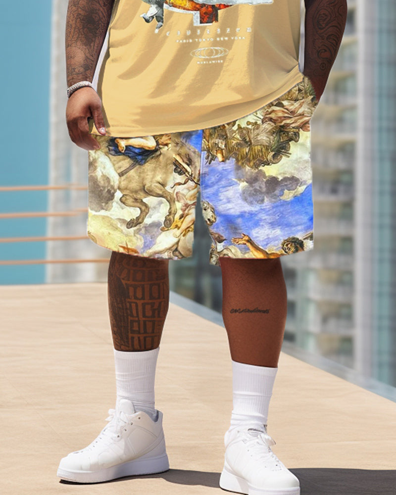 Big & Tall Graphic T-Shirt Shorts Set for big men view 3
