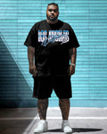 Big & Tall Graphic T-Shirt Shorts Set for big men view 1