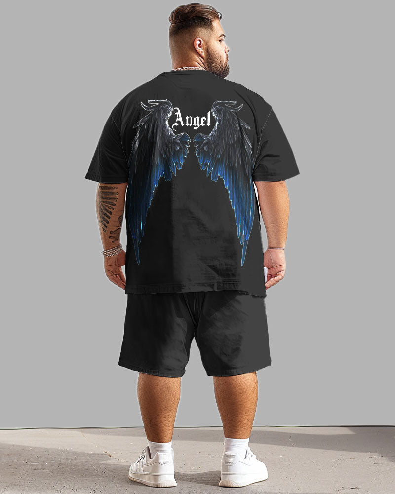 Big & Tall Streetwear T-Shirt Shorts Set for big men view 2