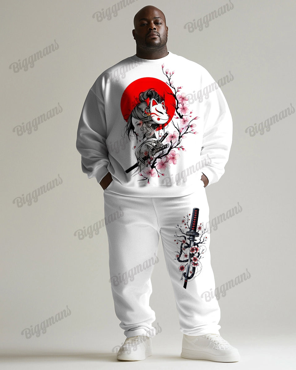 Big & Tall Graphic Hoodie Sweatpants Set for big men view 1
