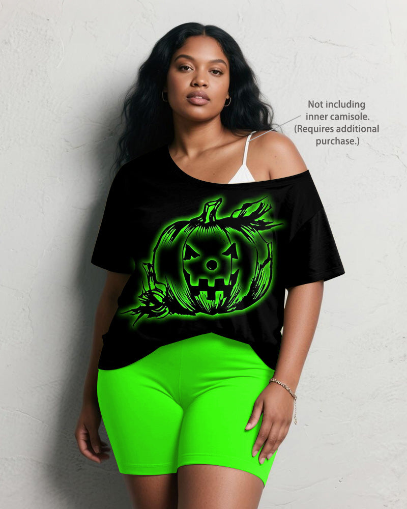 Big & Tall Green Graphic Graffiti Two-piece Set for big men view 2