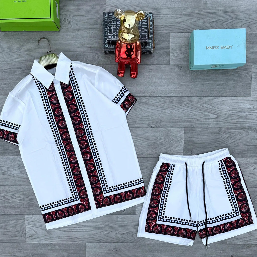 Big & Tall Graphic T-Shirt Shorts Set for big men view 4