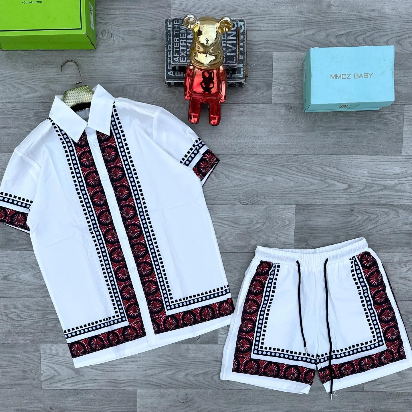 Big & Tall Graphic T-Shirt Shorts Set for big men view 4
