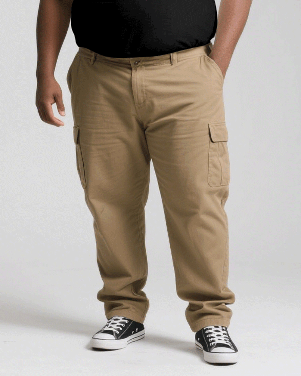 Big & Tall Black T-Shirt Pants Set for big men view 5