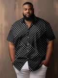 Big & Tall Black Plaid Short Sleeve Shirt for big men view 2