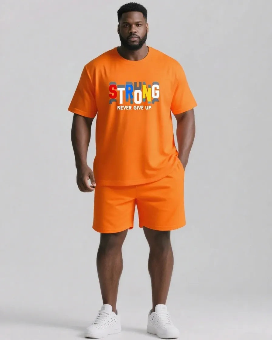 Big & Tall Graphic Streetwear Two-piece Set for big men view 13