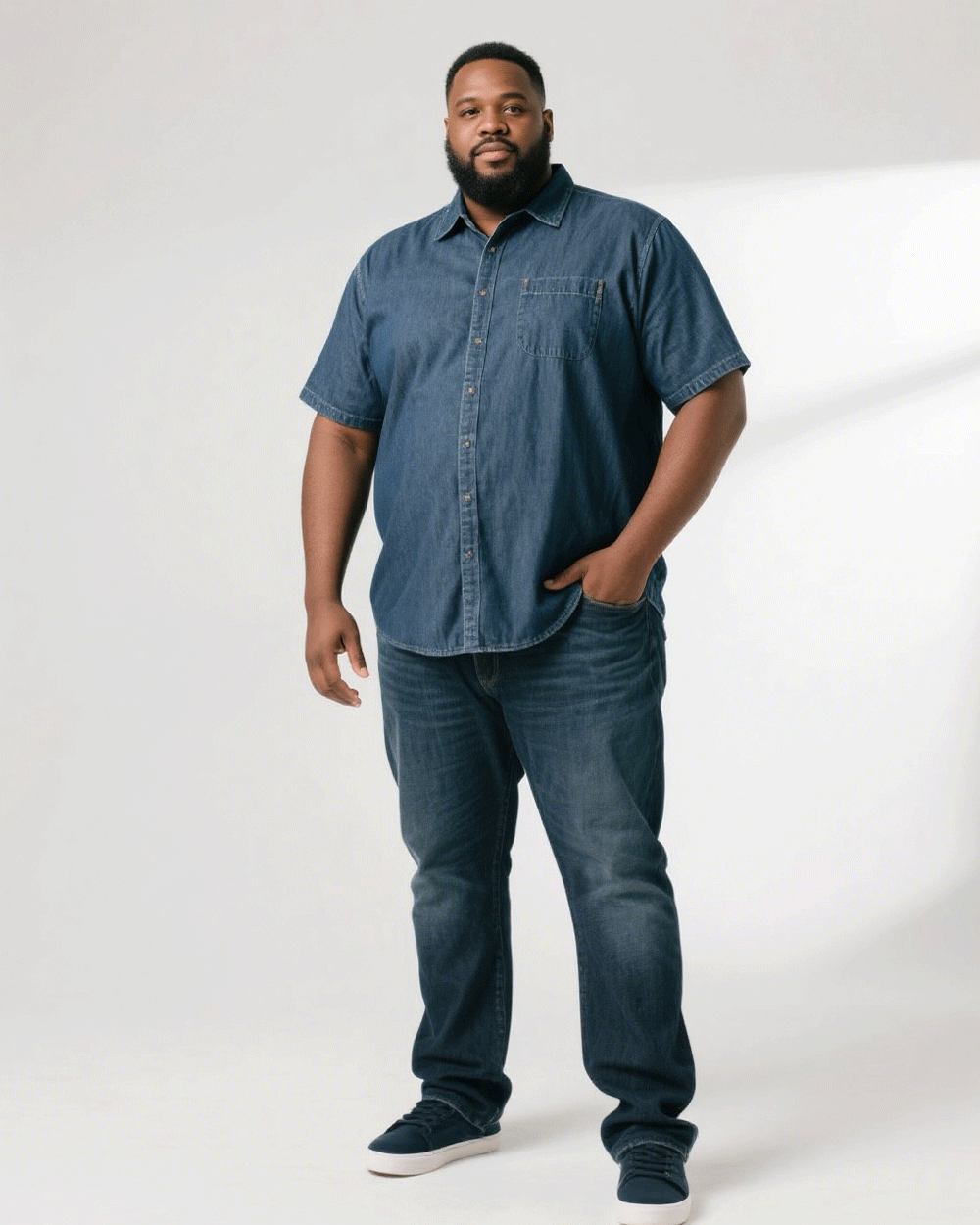 Big & Tall Denim Two-piece Set for big men view 3