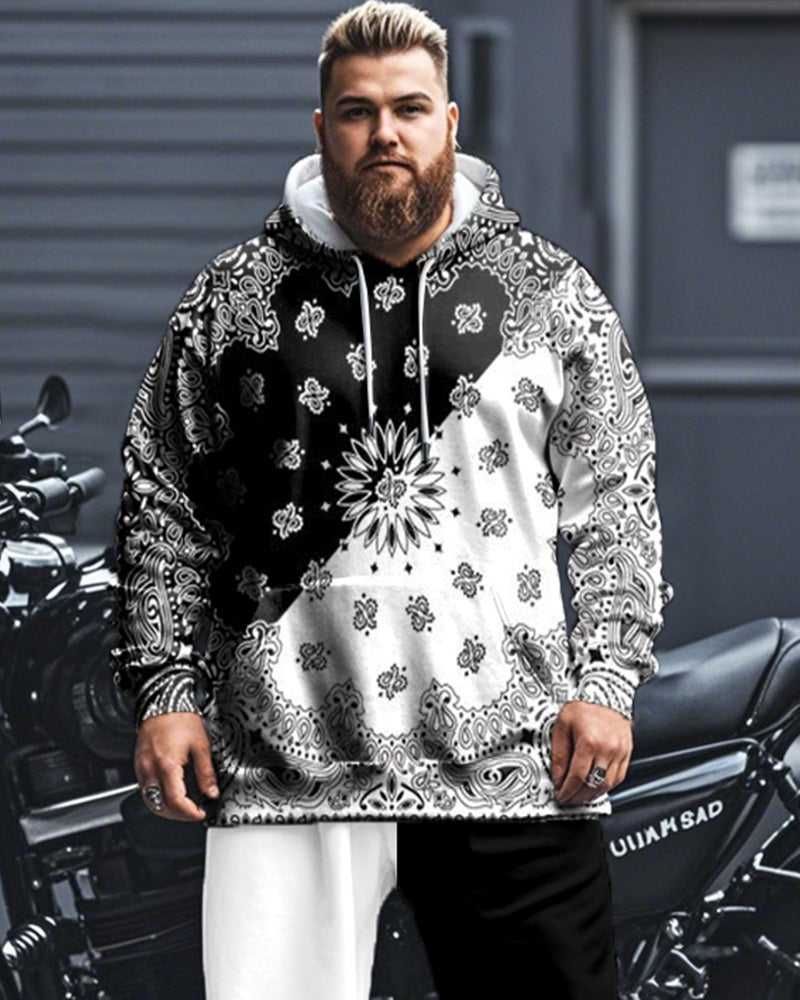 Big & Tall Floral Hoodie Sweatpants Set for big men view 2