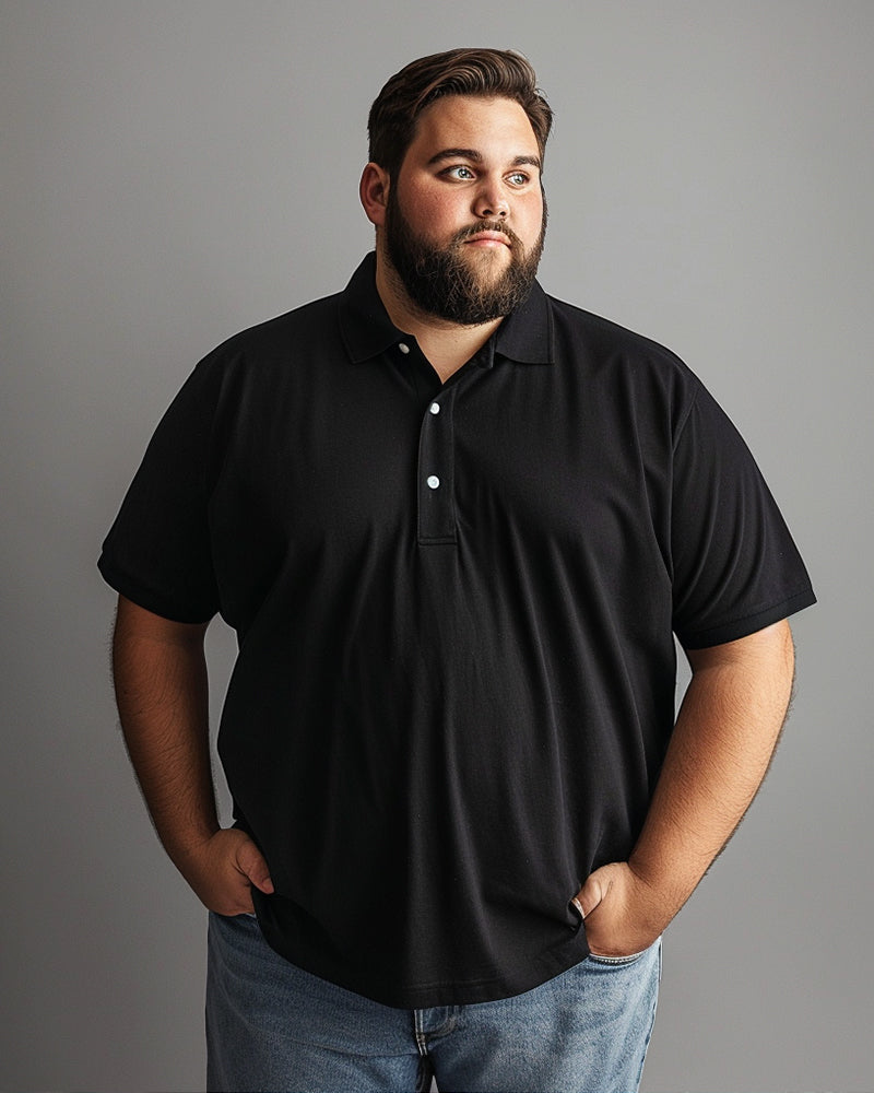 Big & Tall Solid Color Business Casual Polo Shirt for big men view 9
