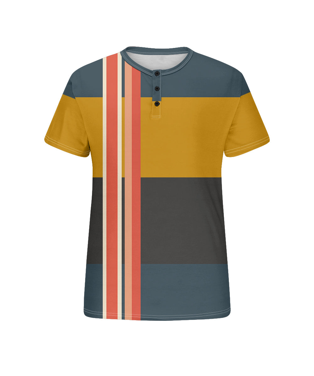 Big & Tall Blue Geometric Graphic T-Shirt for big men view 4