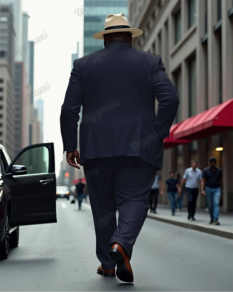 Big & Tall Solid Color Two-piece Set for big men view 4