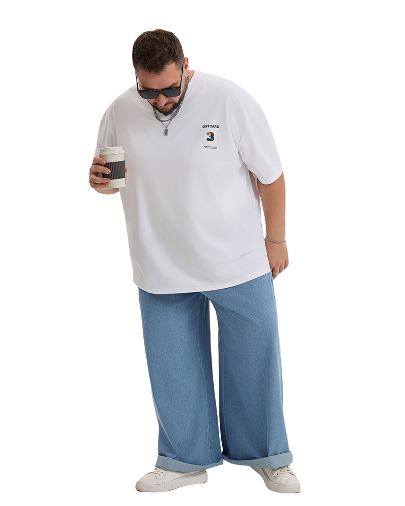 Big & Tall Blue Denim Washed Jeans for big men view 6