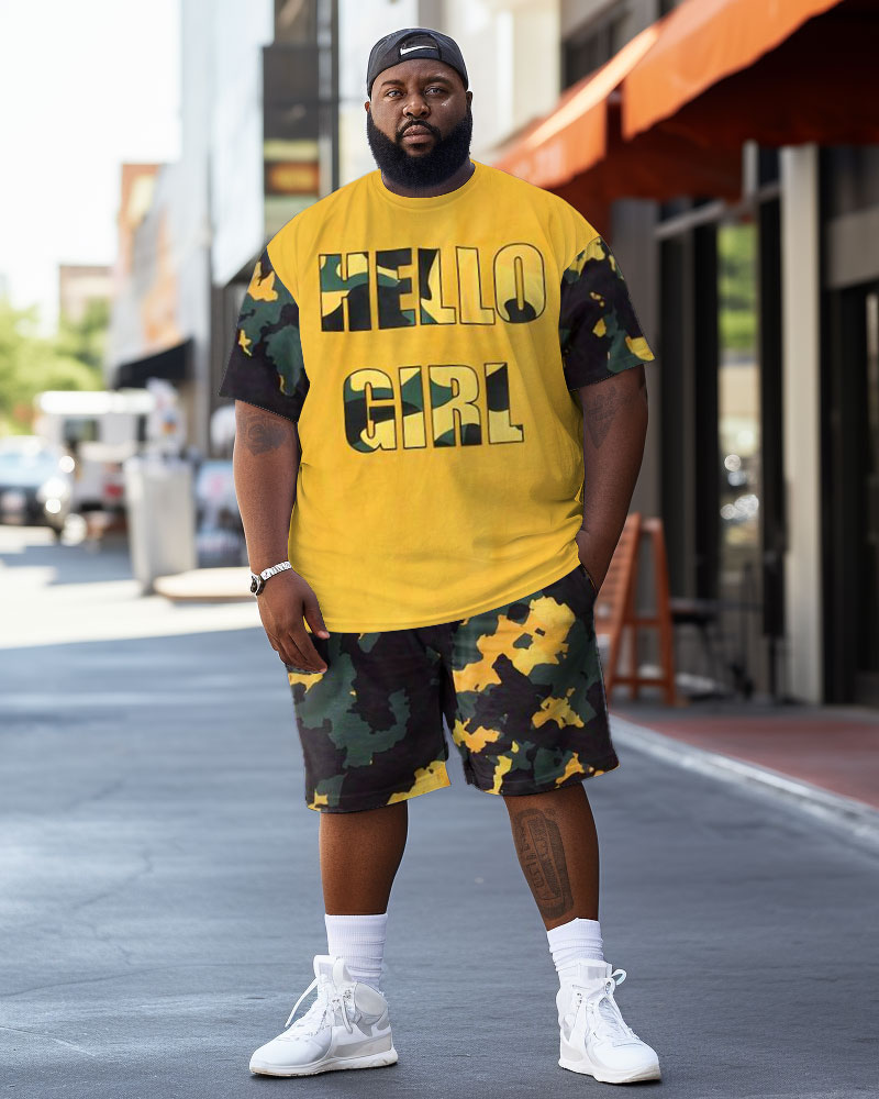 Big & Tall Colorblock Graffiti Two-piece Set for big men view 1
