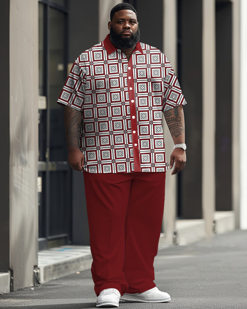 Big & Tall Business Casual T-Shirt Pants Set for big men view 1