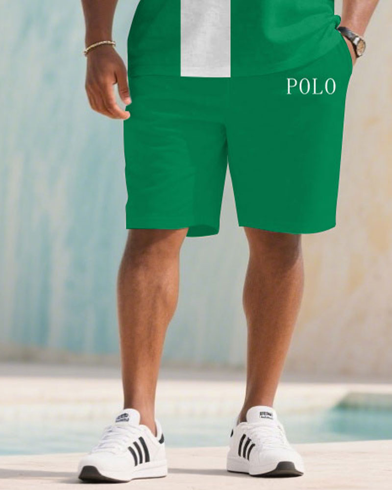 Big & Tall White Green Colorblock Jeans for big men view 3