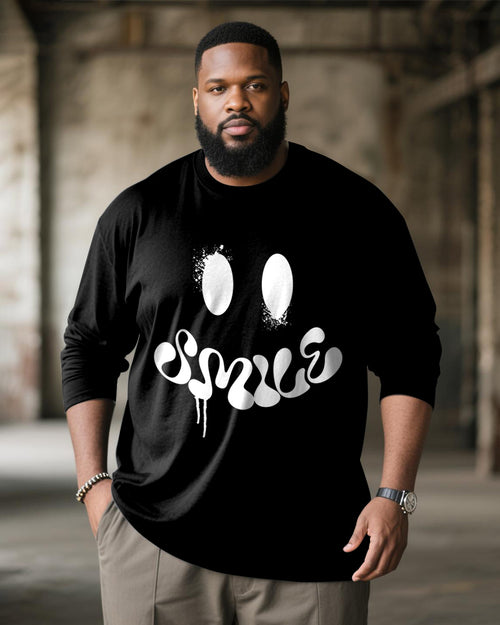 Big & Tall Graphic Smiley Splash Ink T-Shirt for big men view 2
