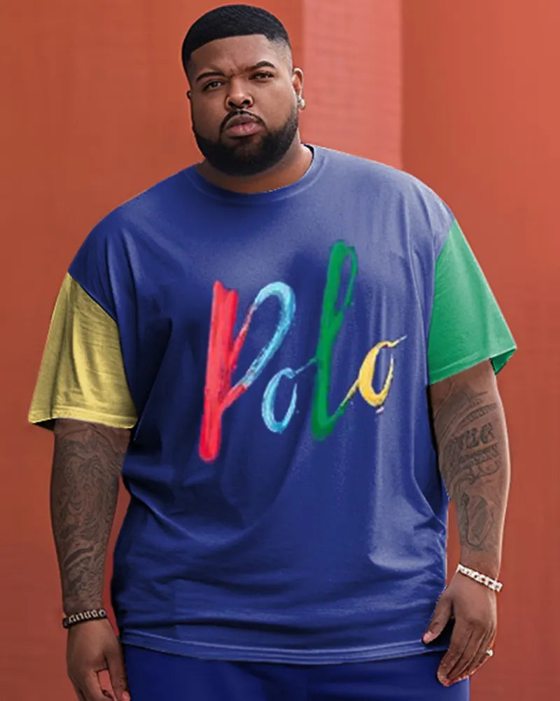 Big & Tall Colorblock Two-piece Set for big men view 2