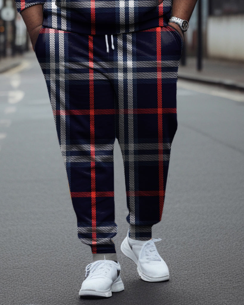 Big & Tall Colorblock Hoodie Sweatpants Set for big men view 3