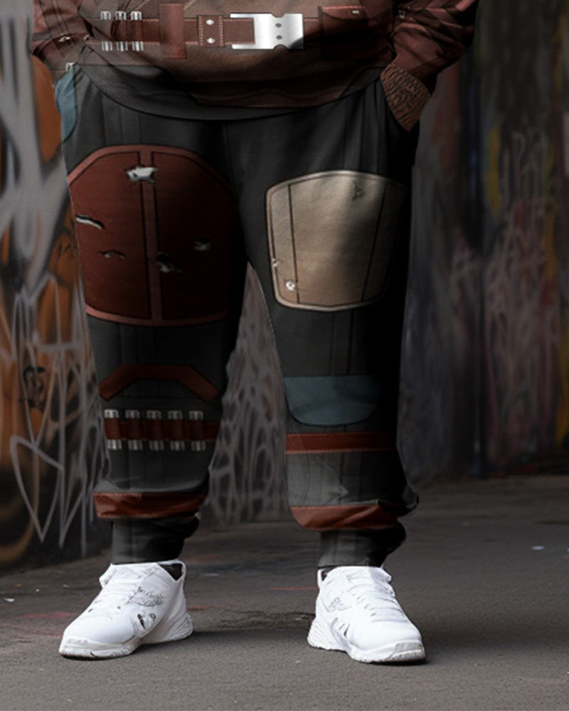 Big & Tall Geometric Hoodie Sweatpants Set for big men view 3