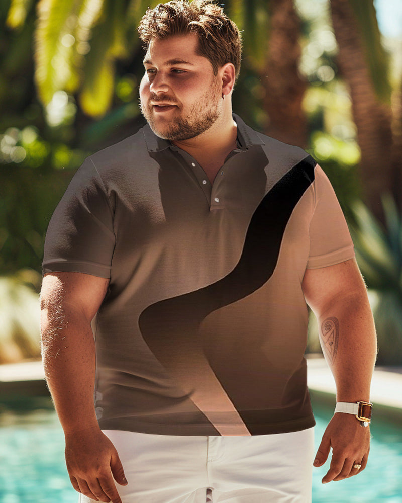 Big & Tall Gradient T-Shirt Shorts Set for big men