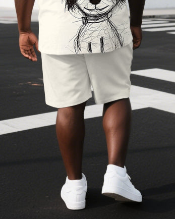 Big & Tall Graphic T-Shirt Shorts Set for big men view 3