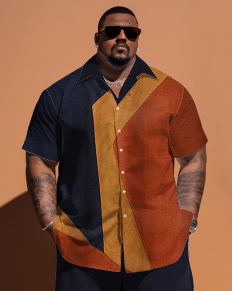 Big & Tall Colorblock Geometric Jeans for big men view 2