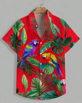 Big & Tall Red Hawaiian Graphic Two-piece Set for big men view 2