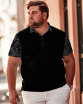 Big & Tall Colorblock T-Shirt Shorts Set for big men