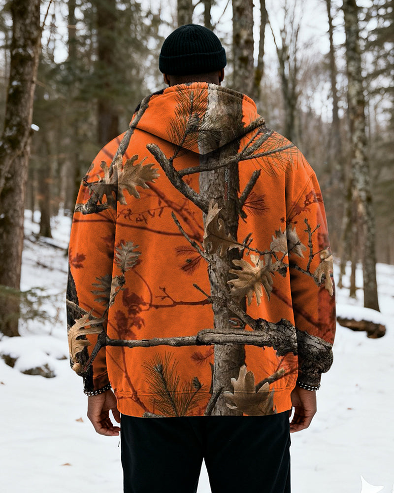 Big & Tall Orange Graphic Hoodie for big men view 3