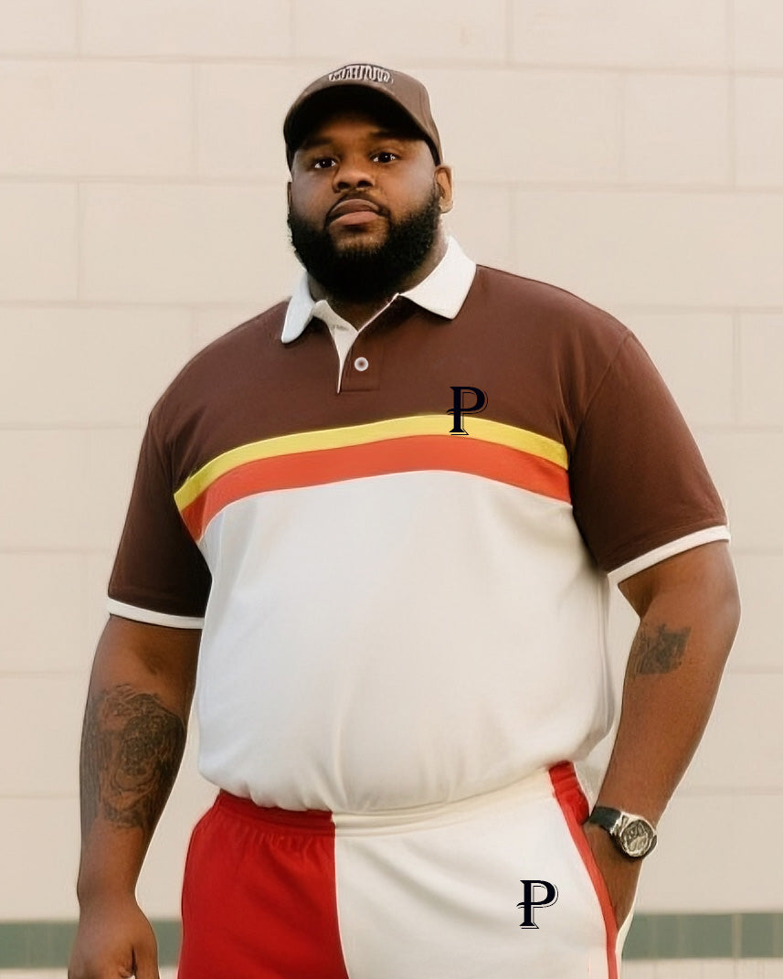 Big & Tall Hawaiian Colorblock Geometric Jeans for big men view 2