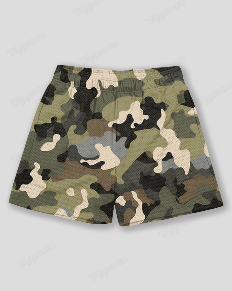 Big & Tall Green Graphic Graffiti Athletic Shorts for big men view 2
