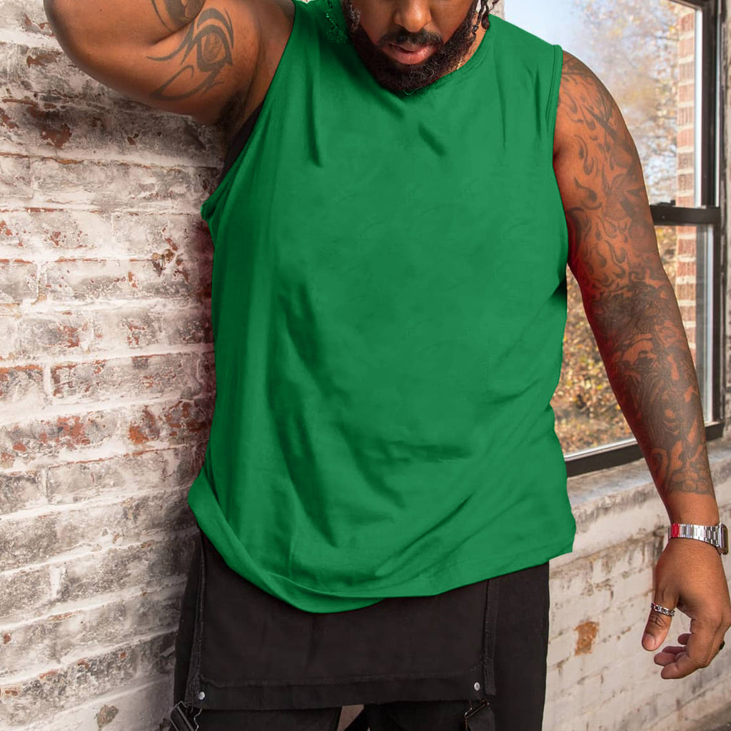 Big & Tall Solid Color Tank Top for big men view 5