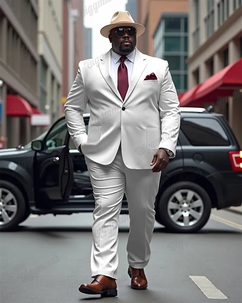 Big & Tall Solid Color Two-piece Set for big men view 13