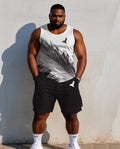 Big & Tall Hawaiian Streetwear Two-piece Set for big men view 1