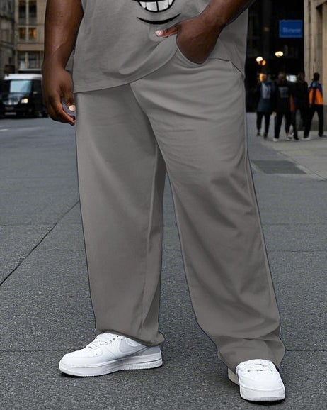 Big & Tall Smiley Streetwear T-Shirt Pants Set for big men view 3
