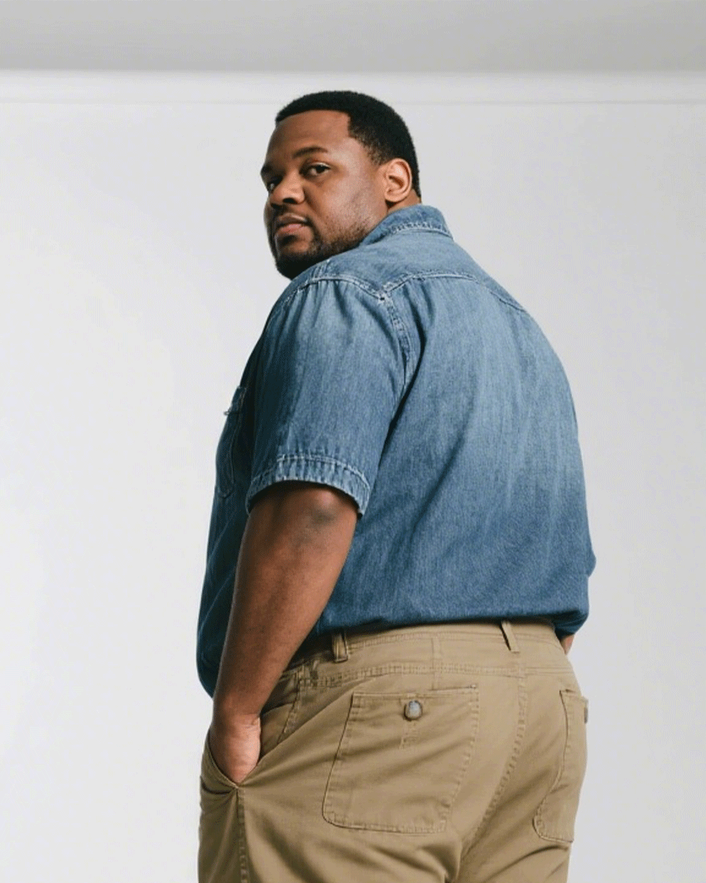 Big & Tall Denim Two-piece Set for big men view 5