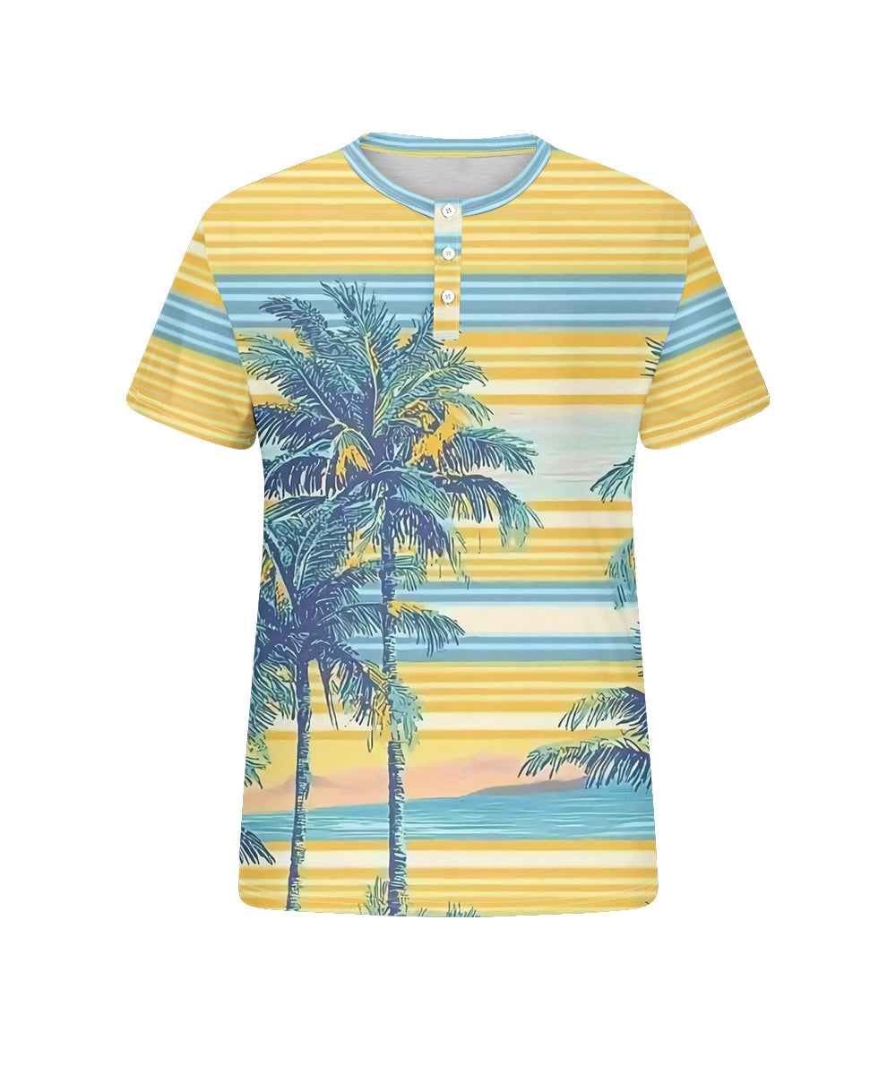 Big & Tall Yellow Hawaiian Striped T-Shirt for big men view 4