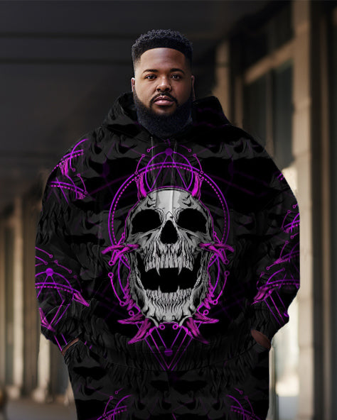 Big & Tall Purple Graffiti Hoodie Sweatpants Set for big men view 2