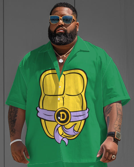 Big & Tall Graphic T-Shirt Shorts Set for big men view 2
