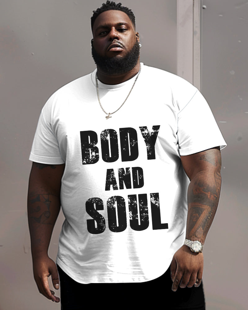 Big & Tall Black White Graphic T-Shirt for big men view 3